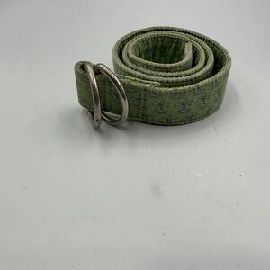 Vineyard Vines "Tropical Cocktails" Palm Belt Canvas D Ring Buckle Green Small